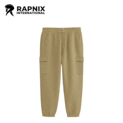Men’s premium cargo fleece sweatpants with four pockets, closed-bottom cuffs, and warm fleece fabric